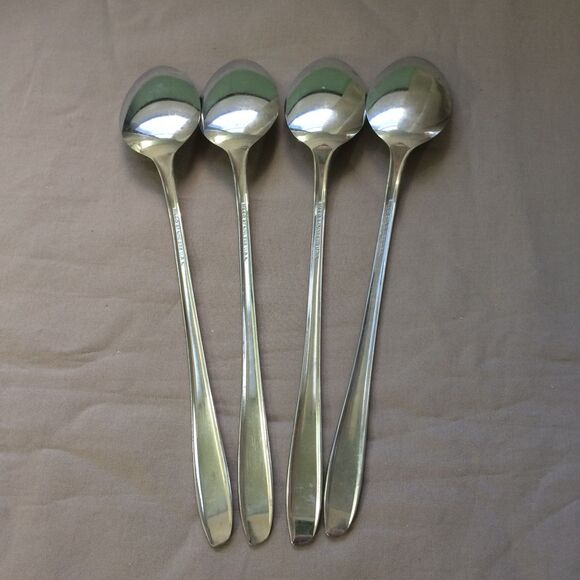 Silco Vintage Flatware Mardi Gras Silverware 4 Iced Tea Long Spoons USA 7.5 in - Picture 2 of 4